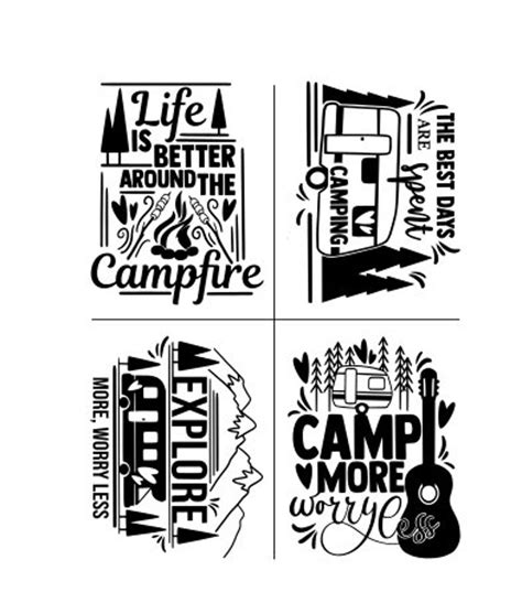 Camping Stencil Reusable Adhesive Silkscreen Stencil Etsy