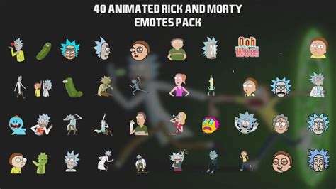 40 Animated Rick And Morty Emotes Pack For Twitch Youtube And Discord