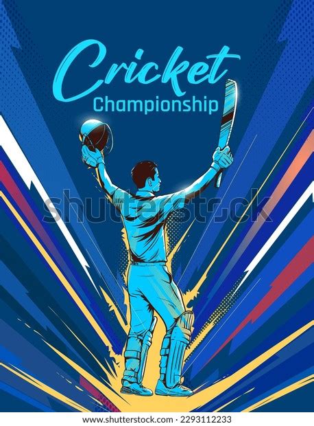 Cricket Player Celebrate Century Winning Match Stock Vector Royalty