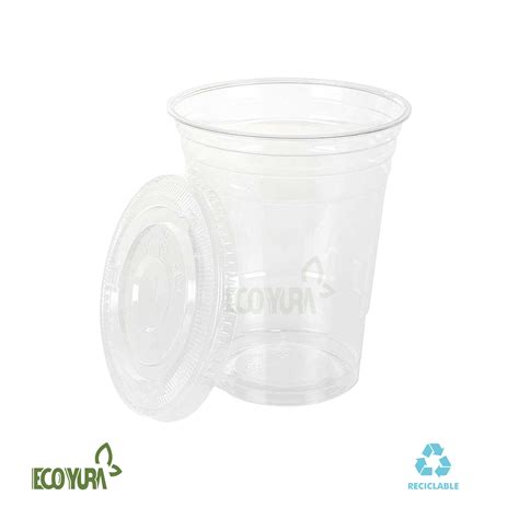 Vasos Transparentes Pet De Oz Tapa Plana Envases Biodegradables