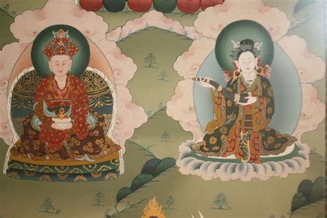 Wall Painting Of Terton Pema Lingpa And Menmo Spirit In The Guru