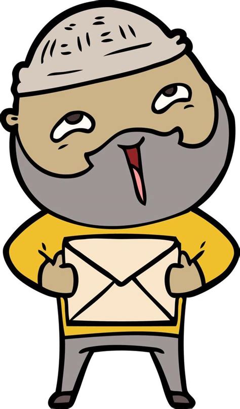 Cartoon Happy Bearded Man 12462430 Vector Art At Vecteezy