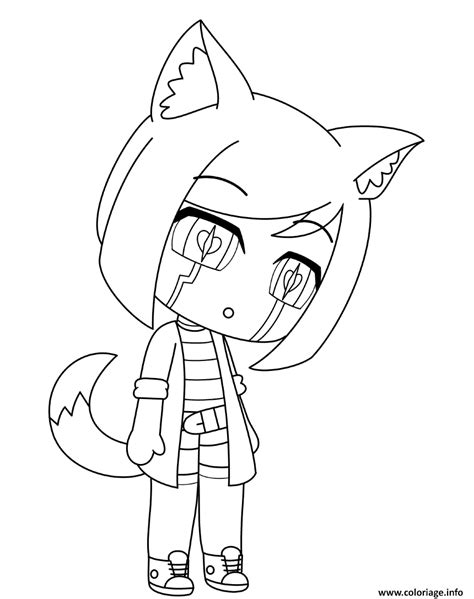 Coloriage Gacha Town Anime Furry Girl Jecolorie