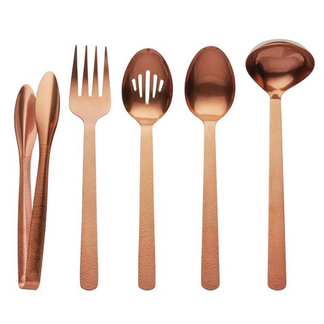 American Metalcraft 5-Piece Hammered Bronze Vintage Serving Utensils Set