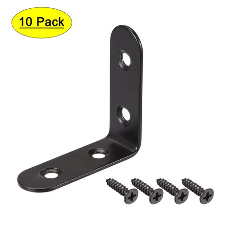 Unique Bargains 50 X 50mm Angle Bracket Stainless Steel Black L Shaped