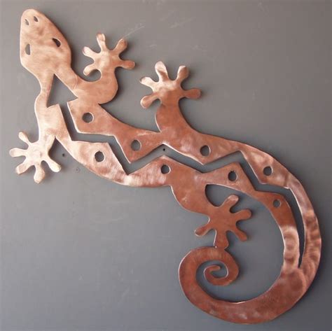 Metal Gecko Lizard Wall Art Southwest Art Copper By ChrisCrooks