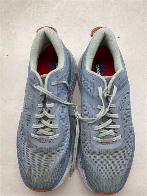 Hoka One One W Bondi 7 Light Blue Fog Glass Orange 11 Gem