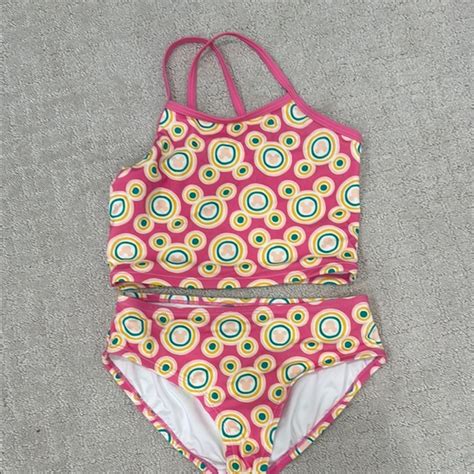 Disney Swim Hanna Anderson Disney Pink And Yellow Bikini Swim Set