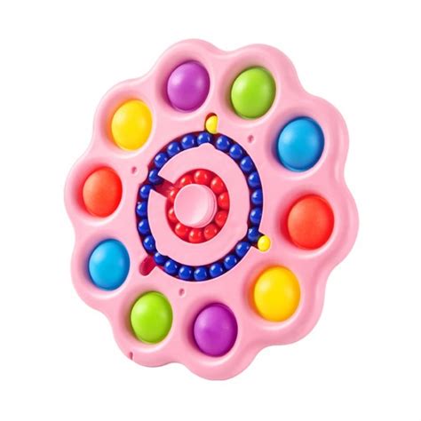 Colorful Pop It Fidget 10 Sides Spinner for Stress Relief | Popping Fidgets