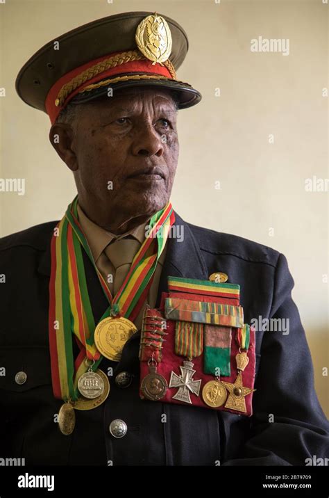 Ethiopian Veteran From The Italo Ethiopian War In Army Uniform Addis