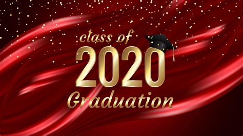 Class Of 2020 Graduation Gold Text Design On Red 1181622 Vector Art At Vecteezy