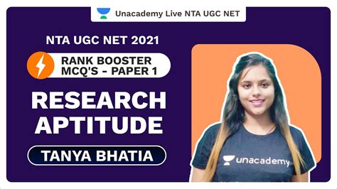 NTA UGC NET 2021 Rank Booster MCQ S Paper 1 Research Aptitude Tanya