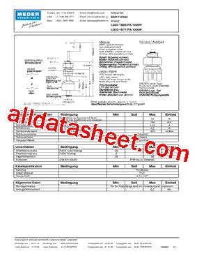 LS02 1B71 PA 1000W DE Datasheet PDF Meder Electronic