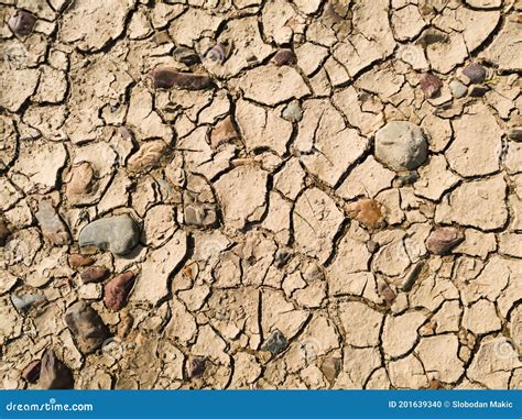 Dry Barren Lifeless Soil During Summer Heat Soil Erosion Due To Global