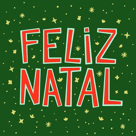 Premium Vector Red Green Merry Christmas In Brazilian Portuguese