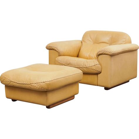 Fauteuil Vintage Avec Repose Pieds Ds En Cuir Par De Sede