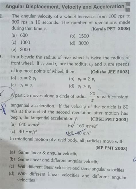 Angular Displacement Velocity And Acceleration The Angular Velocity O