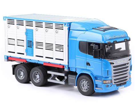 Bruder Scania R Series Cattle Transportation Truck Blue Catch