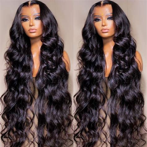 Perruque Lace Front Wig Body Wave brésilienne naturelle cheveux