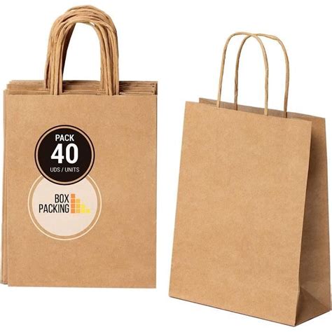 Boxpacking Sacs Papier Kraft Sac Kraft Avec Anses Mesures