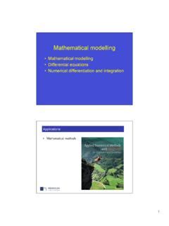 Mathematical modelling Differential equations Numerical ... / mathematical-modelling ...