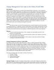 Change Management Case Study Docx Change Management Case Study On The