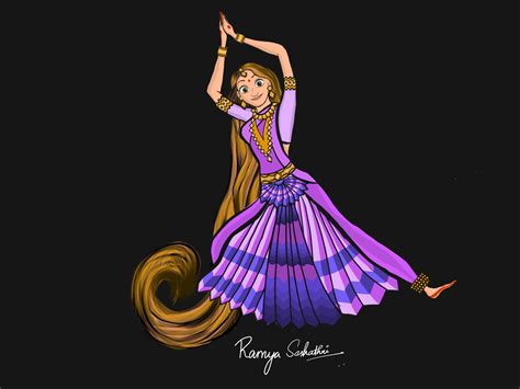 Princess Rapunzel Posing For Kuchipudi Dance Form By Ramya Seshathri On