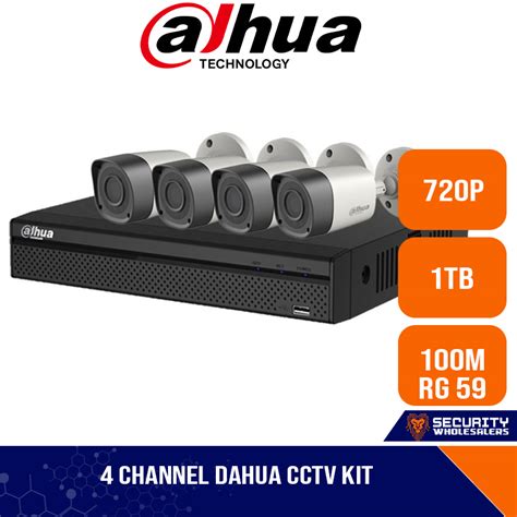 Dahua 4ch HDCVI Kit Pentra Brid XVR 4 X 720P Cameras 20m Night