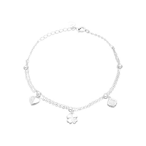 Bracelet C Ur Tr Fle Fleur A Lys En Argent Avec Oxydes Ae