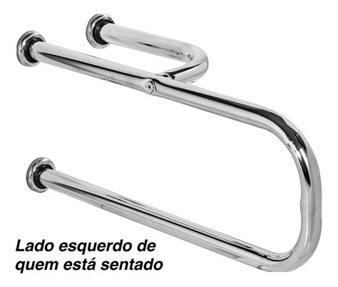 Barra De Apoio Para Vaso Sanitário 80x20cm Esquerda Metalcromo