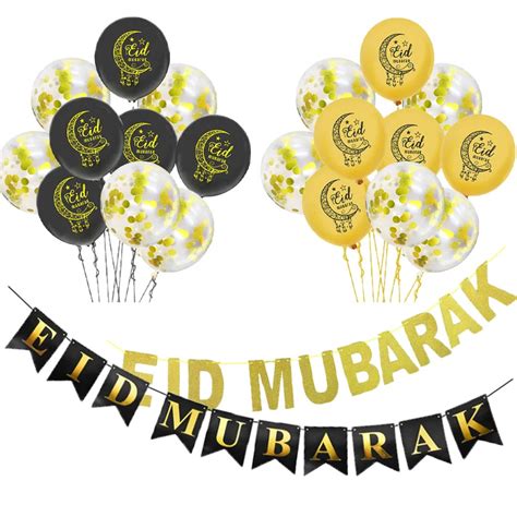 Bandera de letras EID Mubarak globos de Ramadán Kareem decoraciones