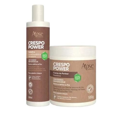 Kit Apse Gelatina E Creme De Pentear Crespo Power Vegano Apse