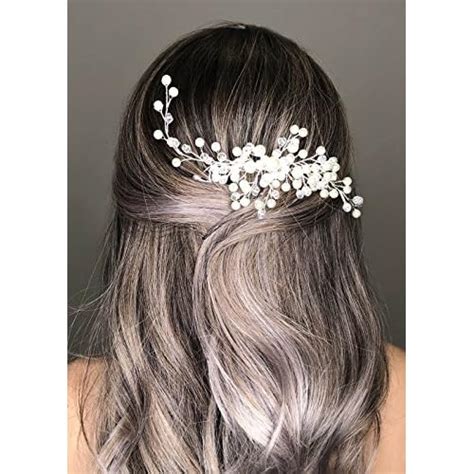 Kercisbeauty Wedding Bridal Pearl Vintage Hair Comb Slide Crystal