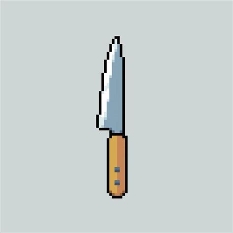 Pixel art illustration Kitchen Knife. Pixelated knife. Kitchen knife ...