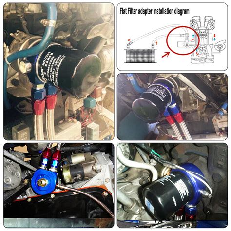 Universal AN8 16 Row Engine Oil Cooler W Bracket Filter Sandwich