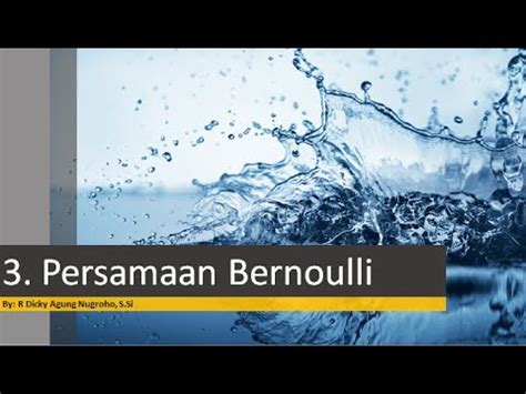 Persamaan Bernoulli Contoh Soal YouTube