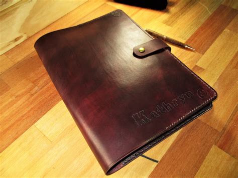 A Journal Leather Cover Personalized With Name Large Etsy Australia