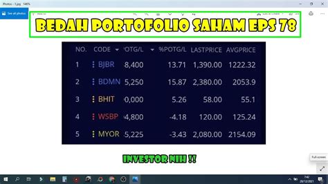 Bedah Portofolio Saham Eps 78 Investor Jangka Panjang Nih BJBR