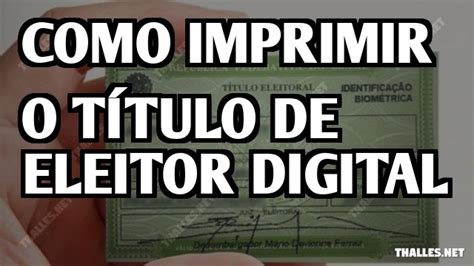 Como imprimir o título de eleitor Digital