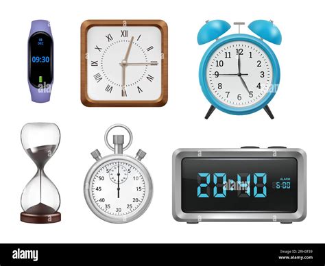 Clock Hand Watch Different Types Of Clocks Decent Vector Realistic Set