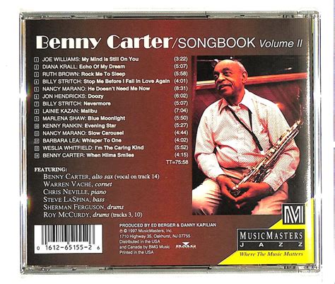 Songbook Volume Iibenny Carter Benny Carter 中古オーディオ 高価買取・販売 ハイファイ堂