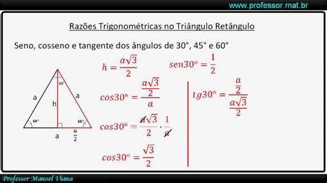 Tabela De Razões Trigonométricas Youtube