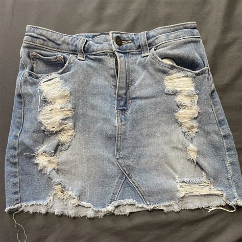 Hollister High Rise Denim Skirt Hollister Depop