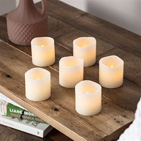 Lights4fun Set Of 6 Votive Real Wax Battery Operated Led Tea Light Candles Uk Lighting