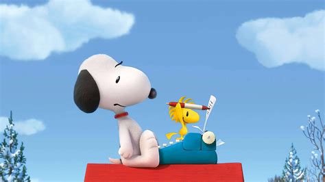 Download Snoopyand Woodstock Relaxingon Doghouse Wallpaper | Wallpapers.com