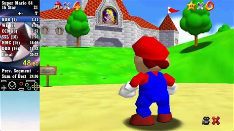 Super Mario 64 16 Star Speedrun 29m 19s Youtube