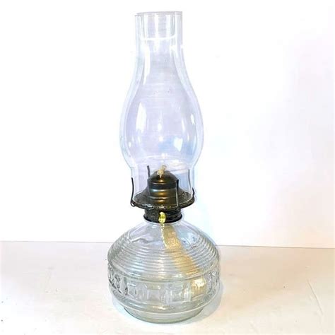 Vintage Kaadan Ltd Glass Oil Lamp W Chimney Wick Etsy