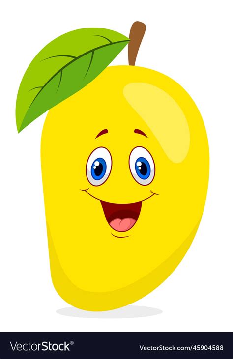 Happy cute cartoon mango Royalty Free Vector Image