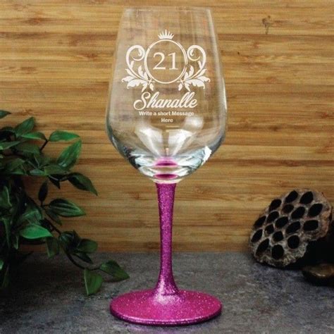 21st Birthday Engraved Personalised Wine Glass 450ml F