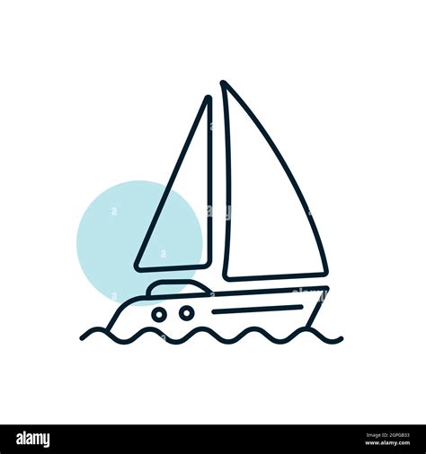 Sailing Yacht Flat Vector Icon Stock Vector Image Art Alamy